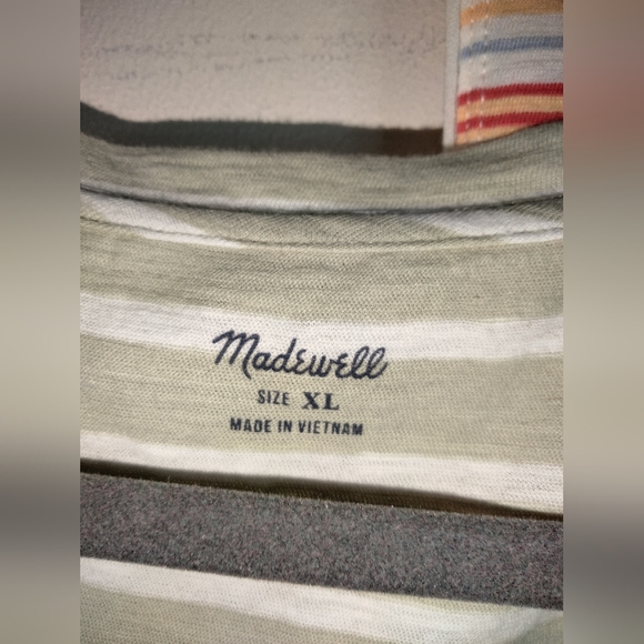 Madewell (Size XL) Multicolor Stripe Cotton V-Neck Chest Pocket (Lot of 2) Tanks - Picture 2 of 13